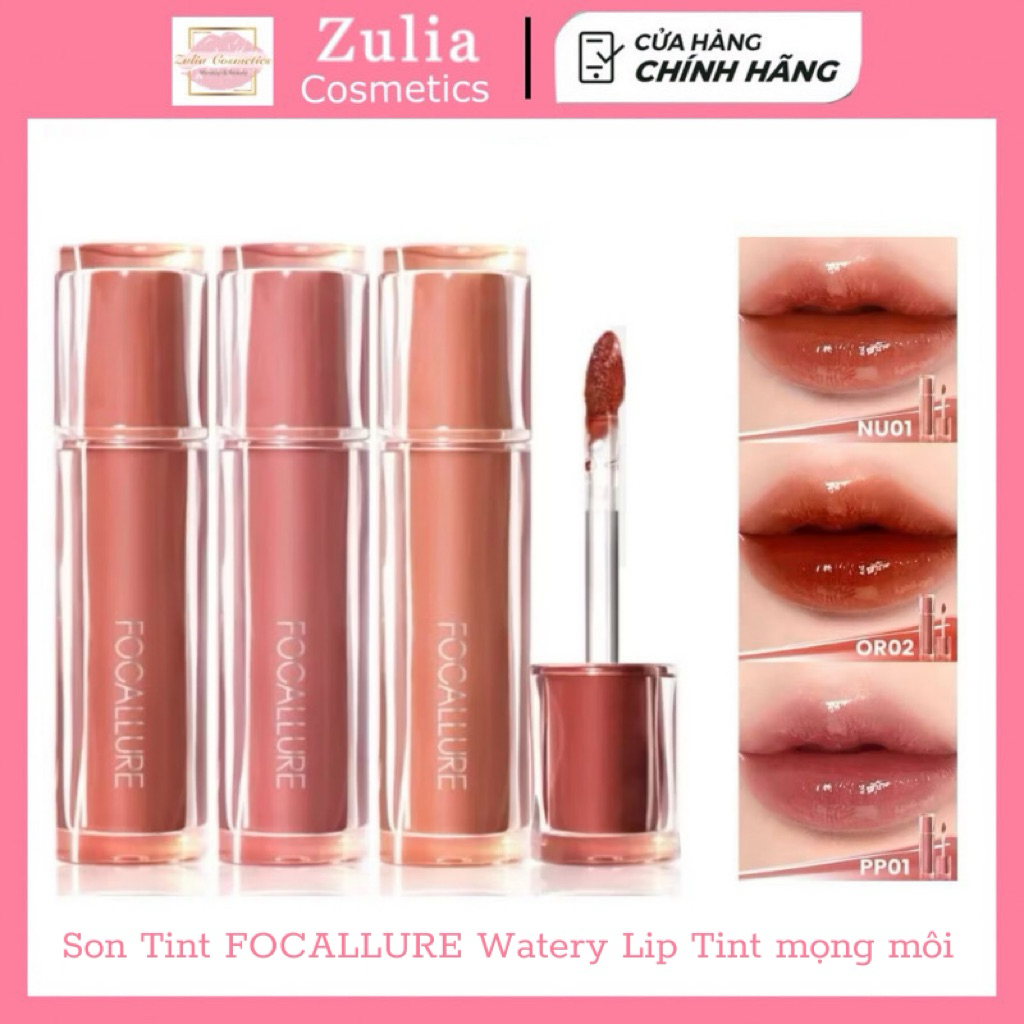 [FOCALLURE] Son Tint Focallure Watery Lip Tint Moisture Light - Căng Mọng Nước, Trong suốt Không dính (FA-L10)