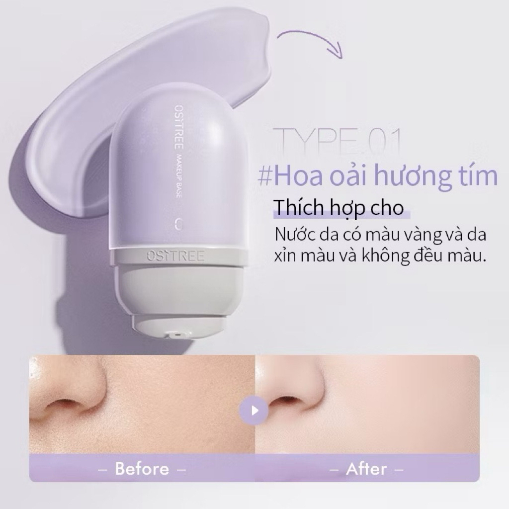 Kem lót trang điểm OSITREE dưỡng ẩm che khuyết điểm kiểm soát dầu làm sáng da 32g