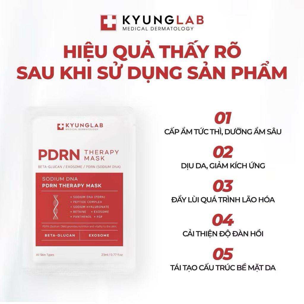 Set 10 mặt nạ dưỡng ẩm KyungLab PDRN phục hồi da ngăn ngừa lão hoá da