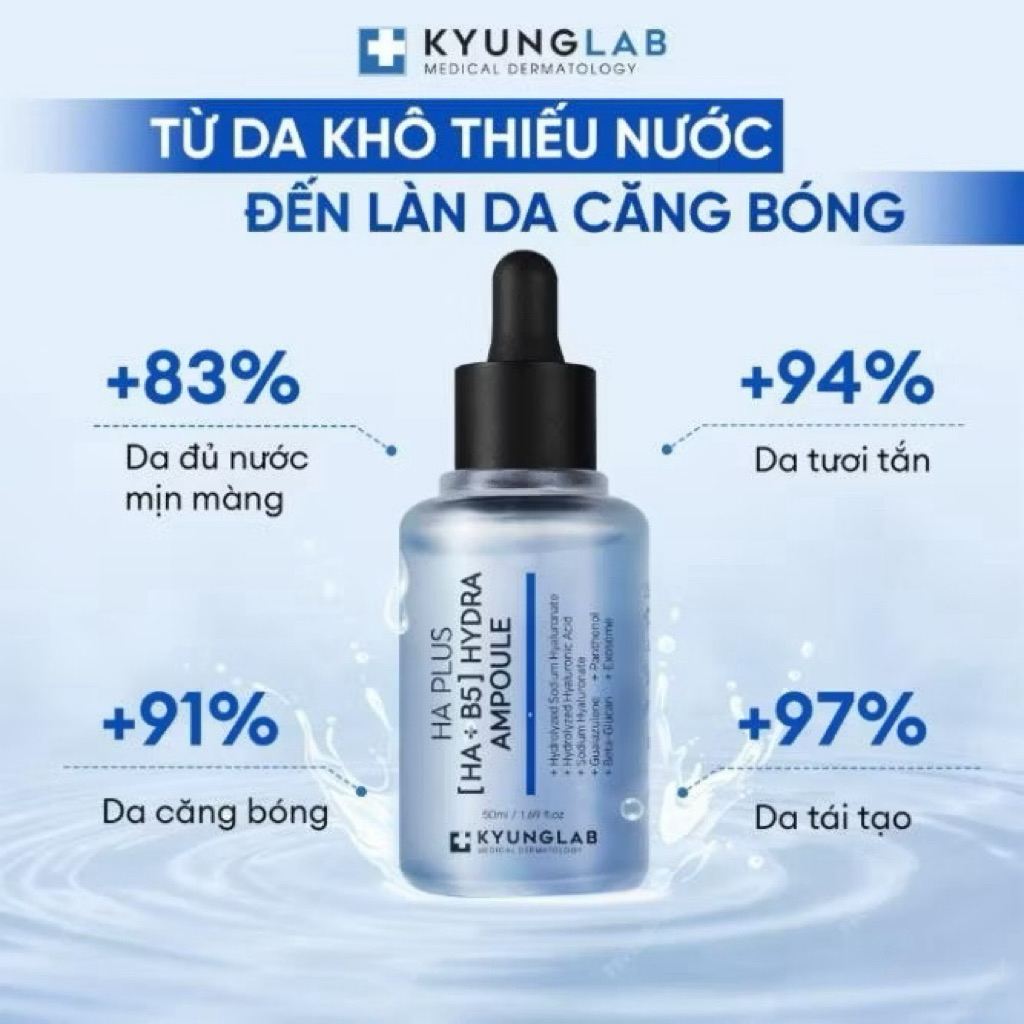 [KYUNGLAB] Serum HA B5 KyungLab 50ml - 100ml ,serum phục hồi da, cấp ẩm, căng bóng, trắng da
