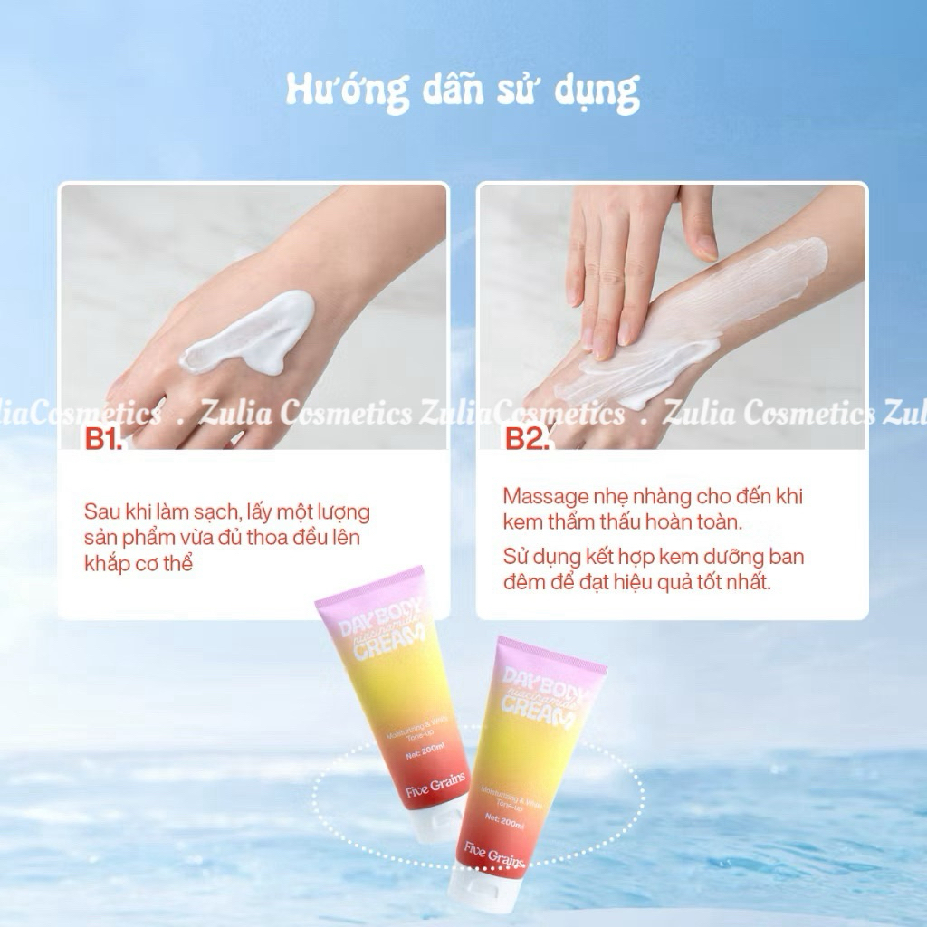 [FIVE GRAINS] Kem dưỡng Cao cấp Five Grains trắng da Niacinamide, Alpha-Arbutin nâng tone ban ngày 200ML