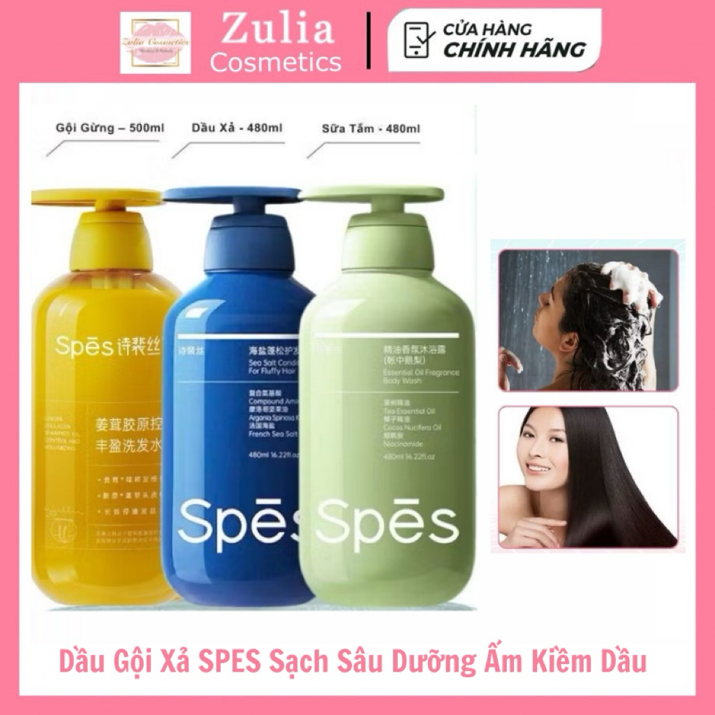 [SPES]Dầu Gội  Xả SPES Sạch Sâu Dưỡng Ẩm Kiềm Dầu Giảm Gãy Rụng Cho Tóc Bồng Bềnh Chắc Khỏe