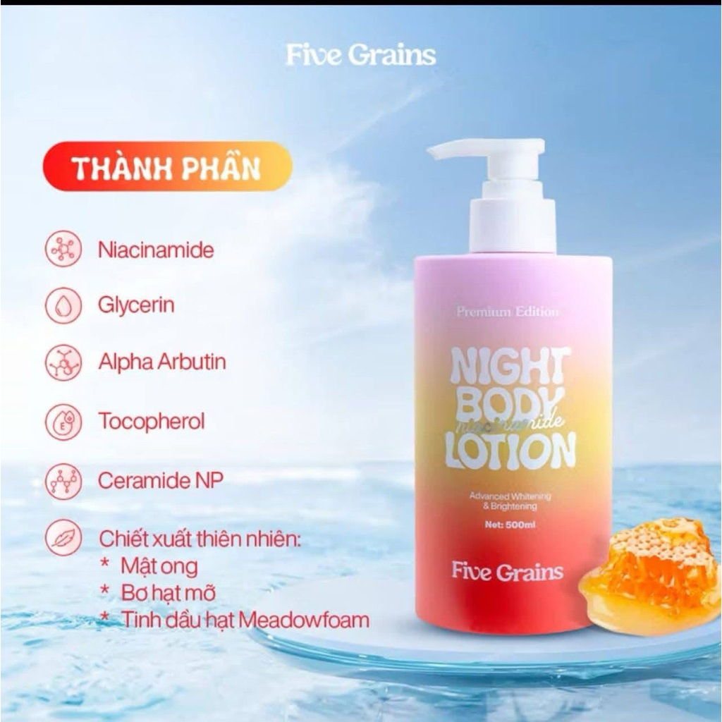 [FIVE GRAINS] Kem dưỡng Cao cấp Five Grains trắng da Niacinamide, Alpha-Arbutin nâng tone ban ngày 200ML
