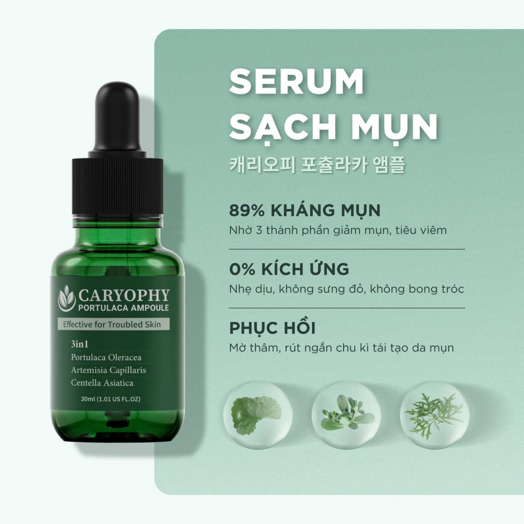 Serum Tinh Chất Caryophy Giảm Mụn Mờ Thâm Se Lỗ Chân Lông 30ml - [Mẫu Mới]