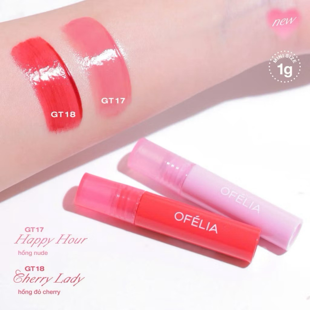 [Ofelia] Son Tint Bóng Ofelia Lolli căng mọng môi Mini 1g