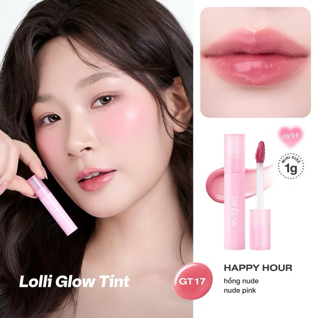 [Ofelia] Son Tint Bóng Ofelia Lolli căng mọng môi Mini 1g