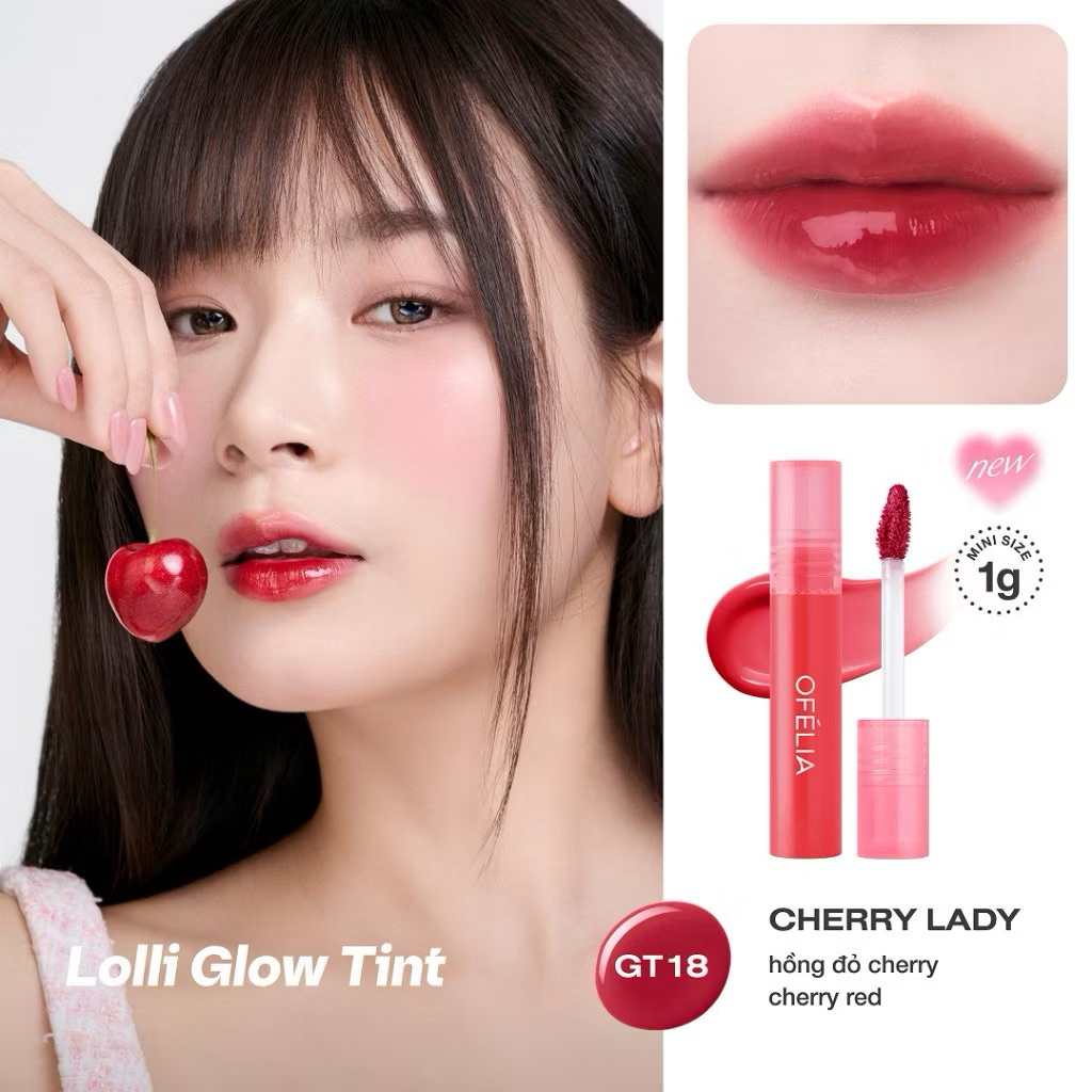 [Ofelia] Son Tint Bóng Ofelia Lolli căng mọng môi Mini 1g