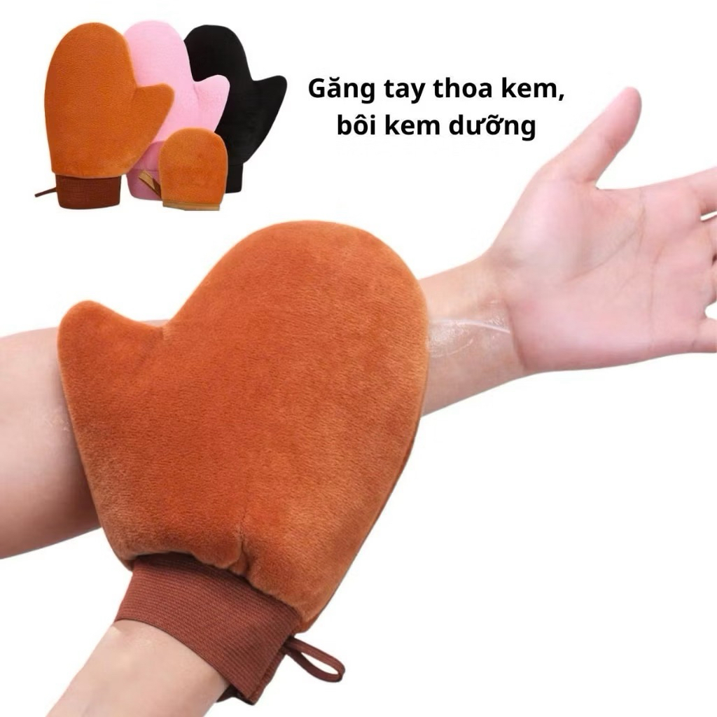 Găng Tay Thoa Kem Body Hỗ Trợ Thoa Đều Kem Không Bết Dính, Băng Tay Bôi Kem Có Bo Chun Tái Sử Dụng
