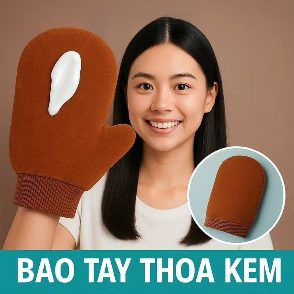 Găng Tay Thoa Kem Body Hỗ Trợ Thoa Đều Kem Không Bết Dính, Băng Tay Bôi Kem Có Bo Chun Tái Sử Dụng