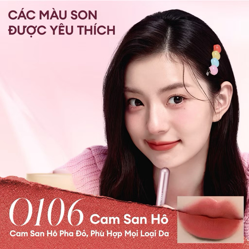 Son Kem Bùn COLORKEY Lip Mud Chất Son Mềm Mịn Che Vân Môi Tốt, Màu Sắc Thời Thượng 2g