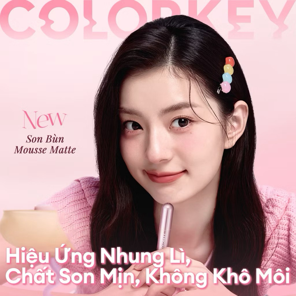 Son Kem Bùn COLORKEY Lip Mud Chất Son Mềm Mịn Che Vân Môi Tốt, Màu Sắc Thời Thượng 2g