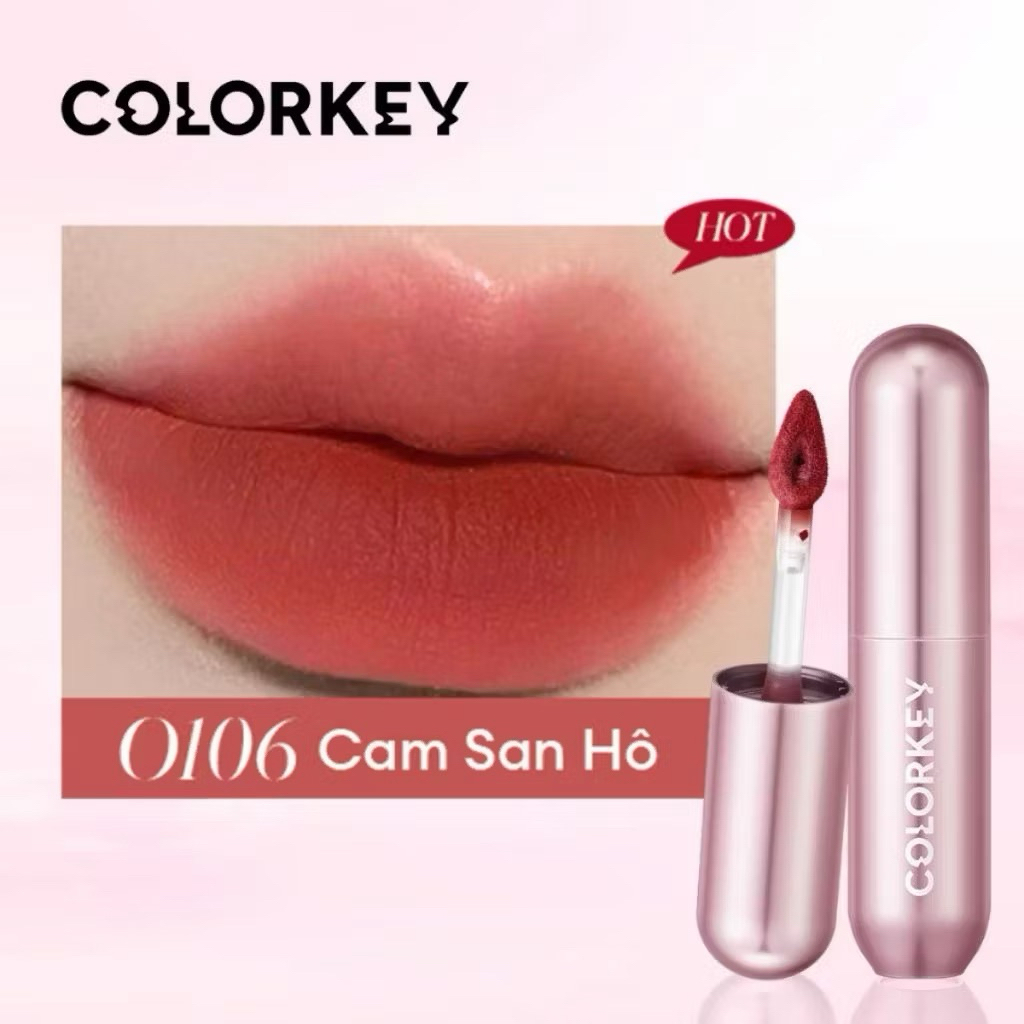 Son Kem Bùn COLORKEY Lip Mud Chất Son Mềm Mịn Che Vân Môi Tốt, Màu Sắc Thời Thượng 2g