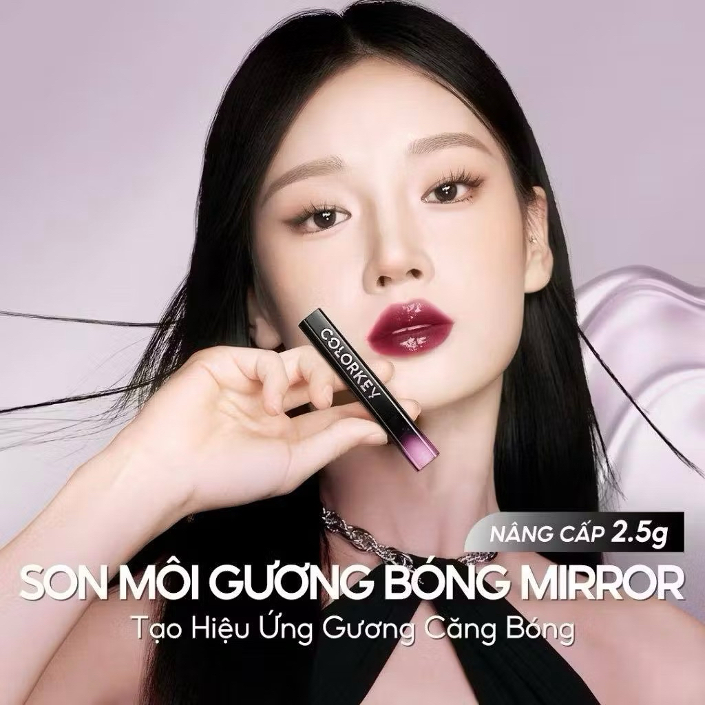 Son Bóng COLORKEY, Gương Bóng Căng Mọng, Lâu Trôi, Son môi bóng 2.5g