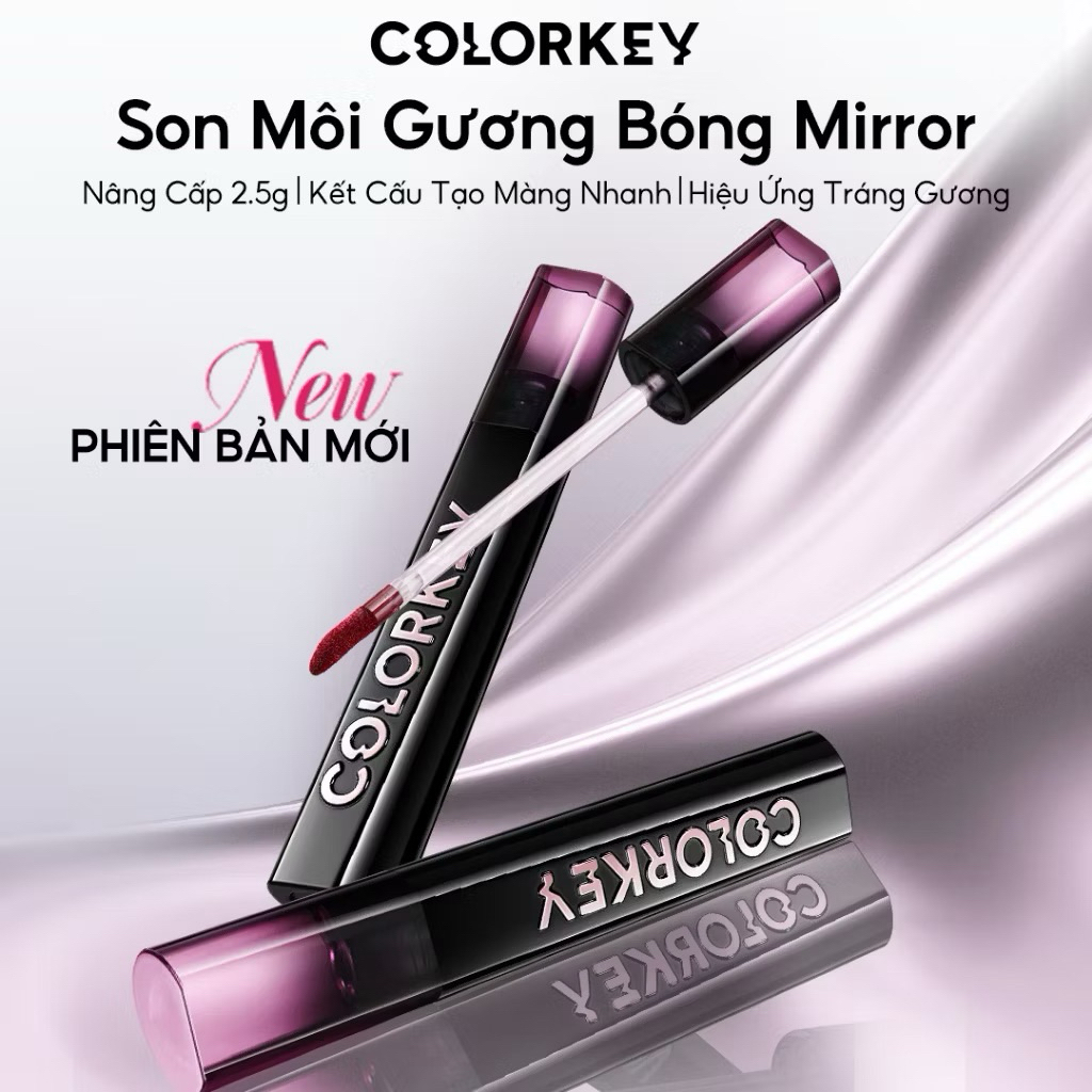 Son Bóng COLORKEY, Gương Bóng Căng Mọng, Lâu Trôi, Son môi bóng 2.5g