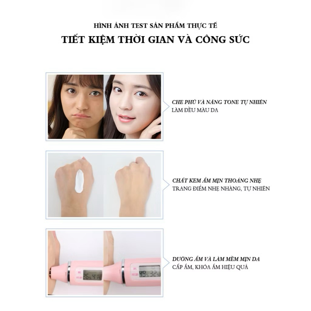 Kem lazy nâng tone HEXZE dạng tuýp 50g, kem dưỡng cấp ẩm, sáng da, nâng tone da