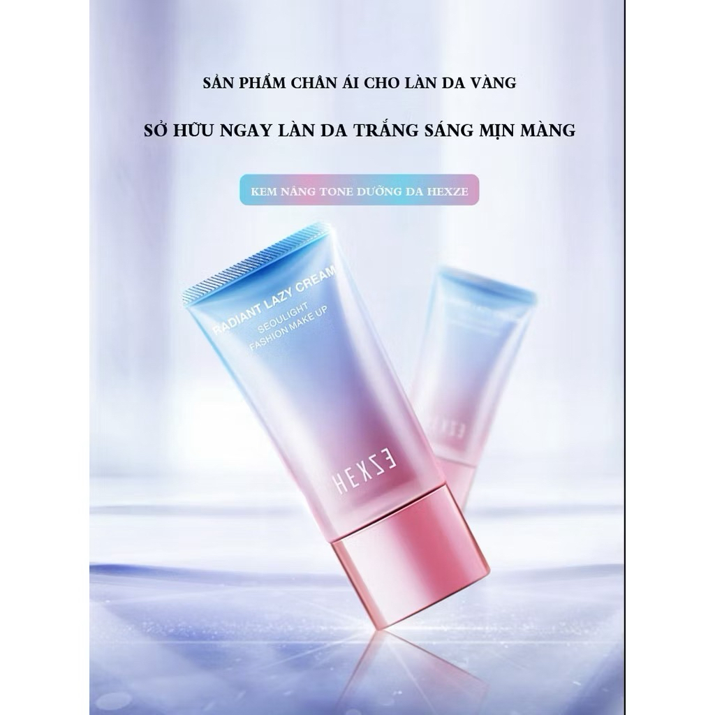Kem lazy nâng tone HEXZE dạng tuýp 50g, kem dưỡng cấp ẩm, sáng da, nâng tone da