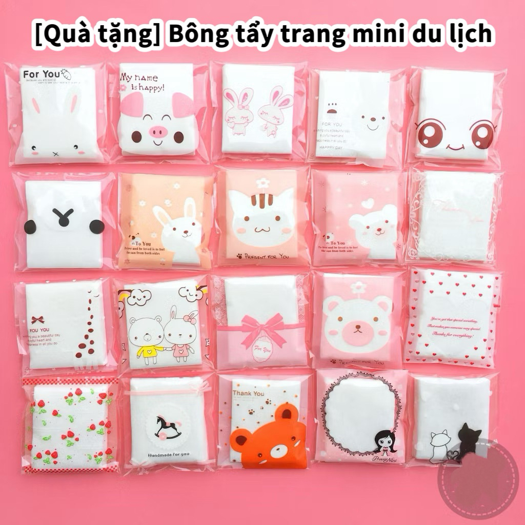 [Quà tặng] Bông tẩy trang mini du lịch tiện lợi túi 7*7cm