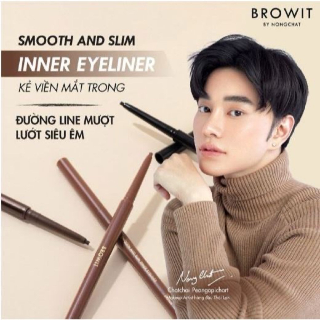 [NONGCHAT] Chì Kẻ Viền Mắt Browit by Nongchat Chống Nước, Sắc Nét Smooth And Slim Inner Eyeliner 0.1g