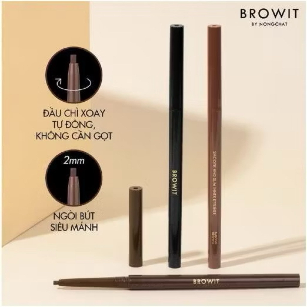 [NONGCHAT] Chì Kẻ Viền Mắt Browit by Nongchat Chống Nước, Sắc Nét Smooth And Slim Inner Eyeliner 0.1g