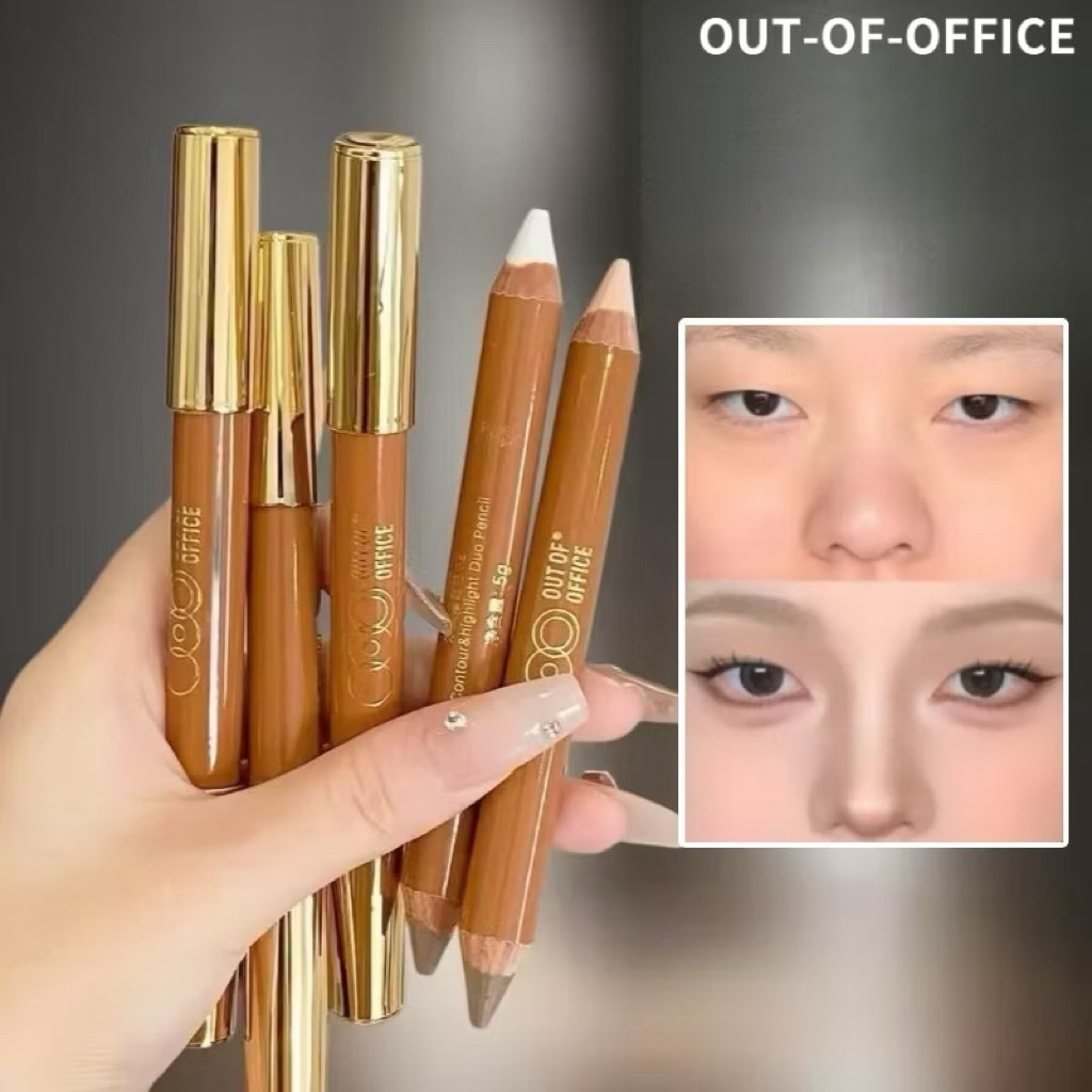 [OUT OF OFFICE] Bút Tạo Khối Và Bắt Sáng 2 Đầu  Out Of Office Contour & Highlight tạo hiệu ứng mũi cao - Tặng Kèm Gọt