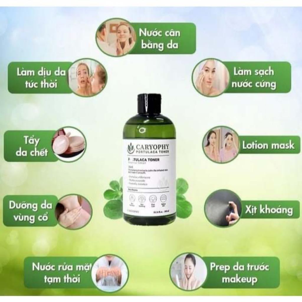 [CARYOPHY] Nước cân bằng Caryophy Portulaca Toner không cồn cho da mụn 300m (Hàng Công Ty)