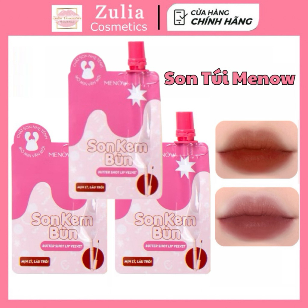 [MENOW] Son kem bùn dạng túi Menow Butter Shot Lip Velvet 1g