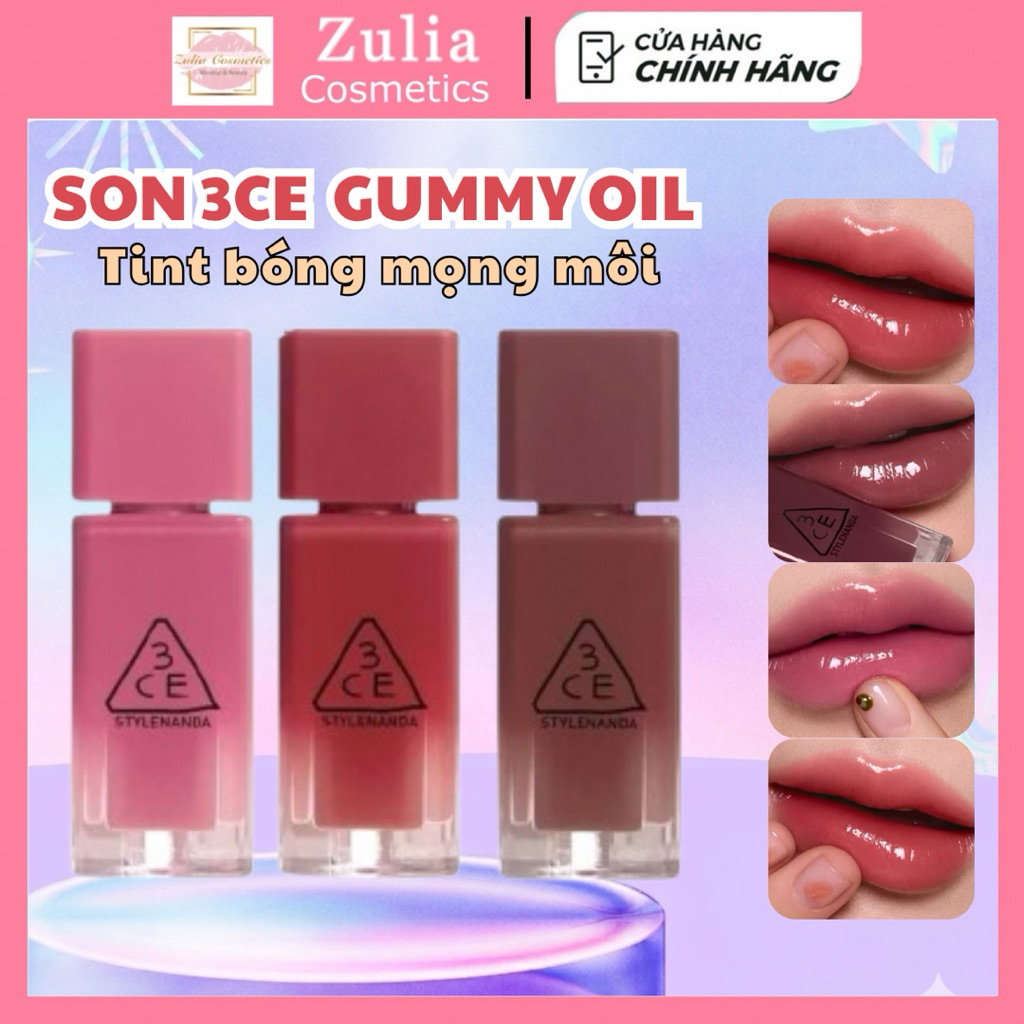 Son Tint Bóng 3CE Gummy Oil Tint Căng Mọng Dưỡng Ẩm 4g