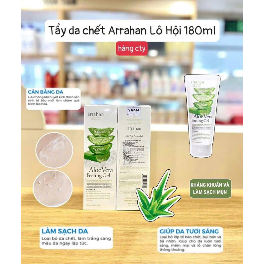 Gel Tẩy Da Chết Làm Trắng Da Hoa Quả Arrahan Sạch Da Dịu Nhẹ 180ml