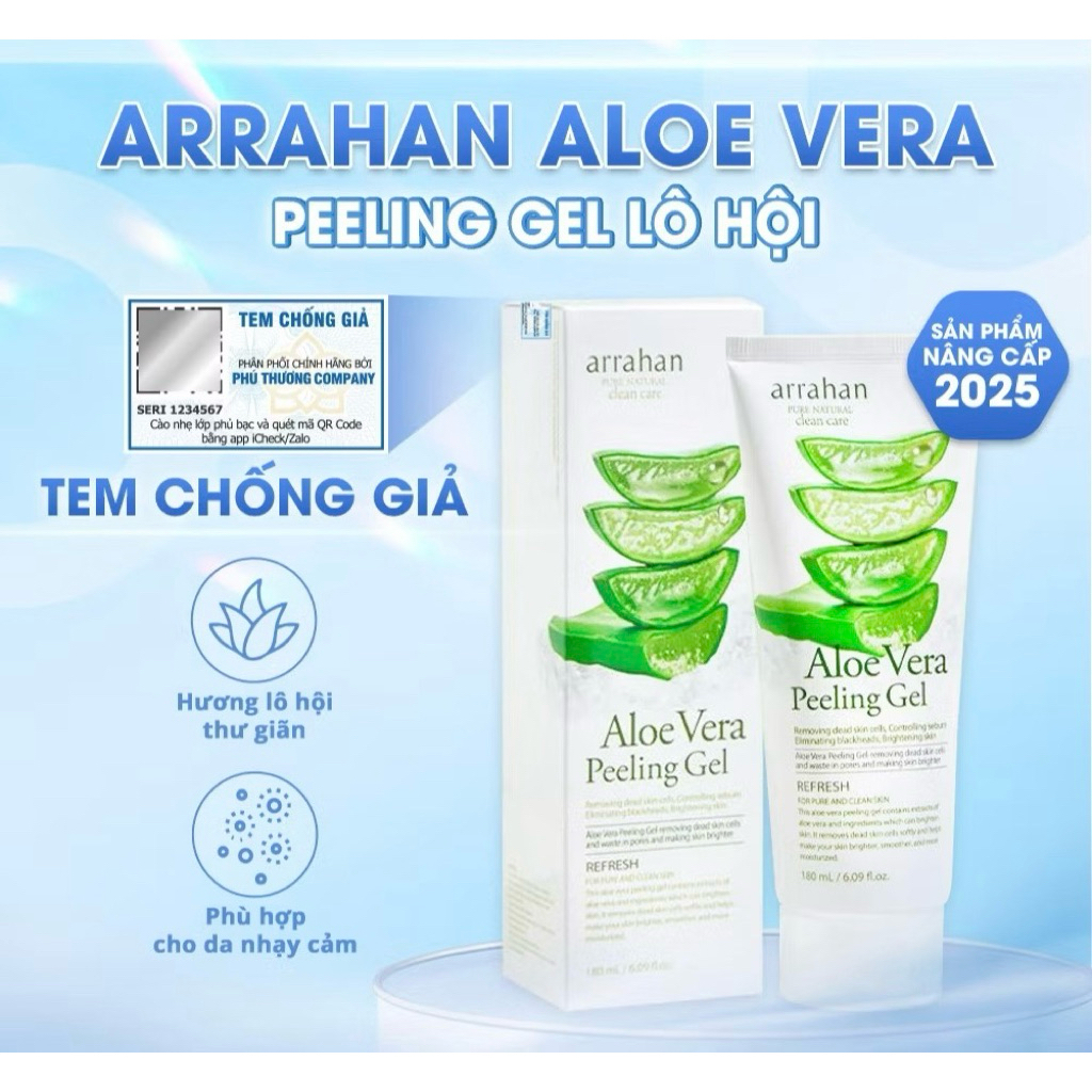 Gel Tẩy Da Chết Làm Trắng Da Hoa Quả Arrahan Sạch Da Dịu Nhẹ 180ml