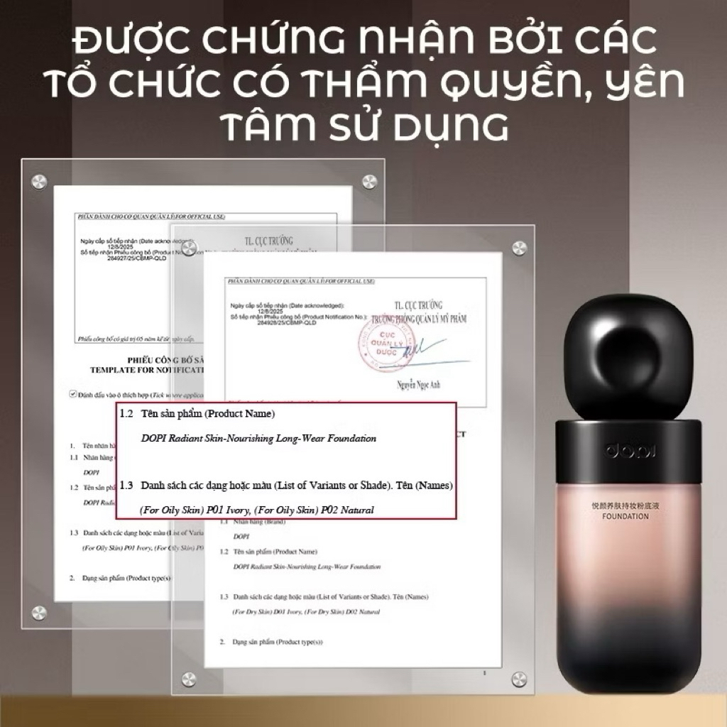 Kem Nền DOPI Chân Ái Cho Da Dầu Mịn Lì 35m