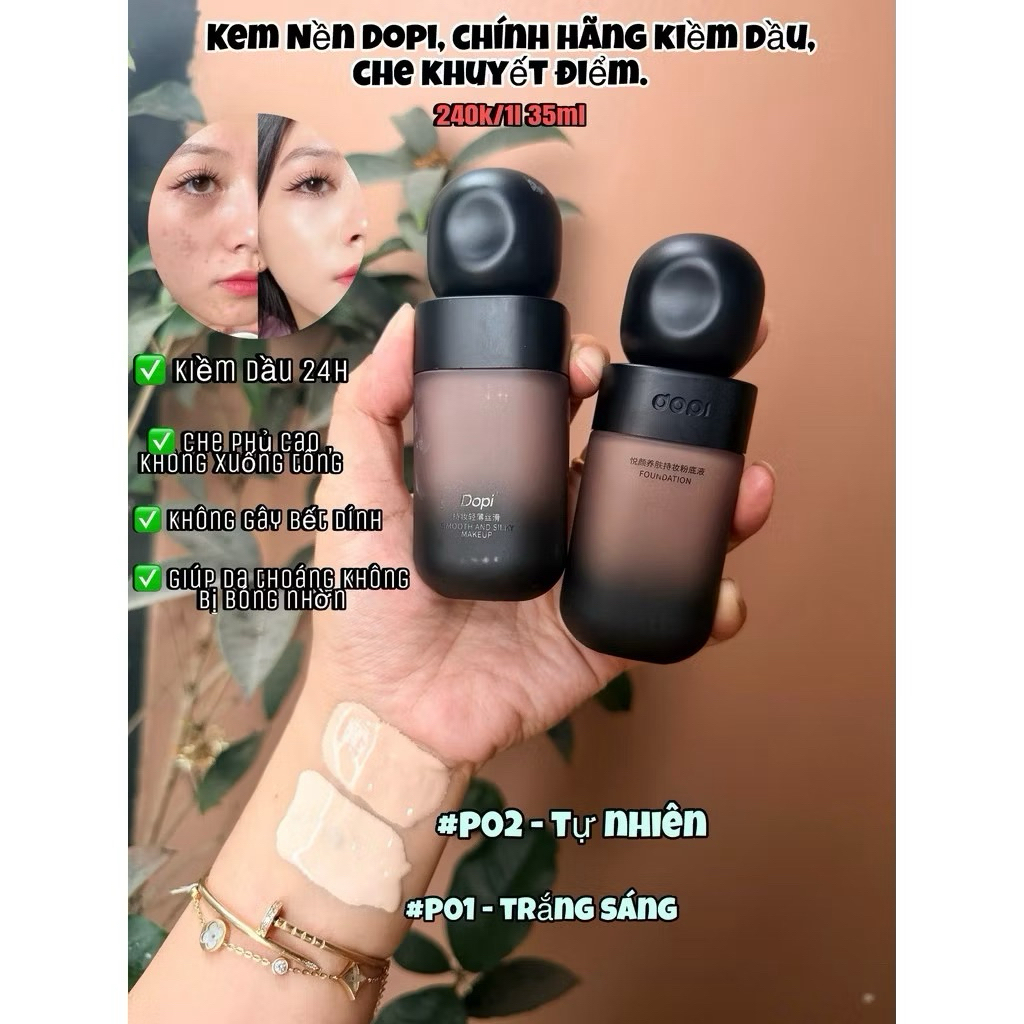 Kem Nền DOPI Chân Ái Cho Da Dầu Mịn Lì 35m