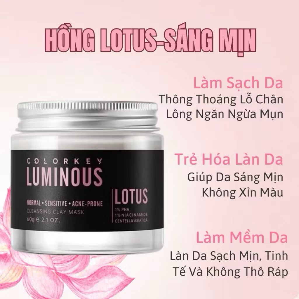 Mặt Nạ Bùn Trà Xanh Dành Cho Da Dầu Mụn Colorkey Luminous Green Tea Purifying Clay Mask 60g