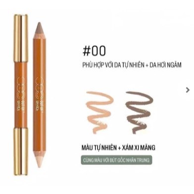 [OUT OF OFFICE] Bút Tạo Khối Và Bắt Sáng 2 Đầu  Out Of Office Contour & Highlight tạo hiệu ứng mũi cao - Tặng Kèm Gọt