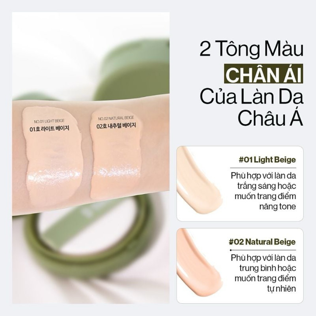 Phấn Nước Che Phủ GLAMRR Q Vegan Super Cover Cushion SPF50+/PA+++ 15g (Vỏ Xanh)