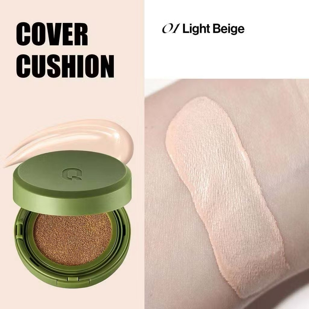 Phấn Nước Che Phủ GLAMRR Q Vegan Super Cover Cushion SPF50+/PA+++ 15g (Vỏ Xanh)