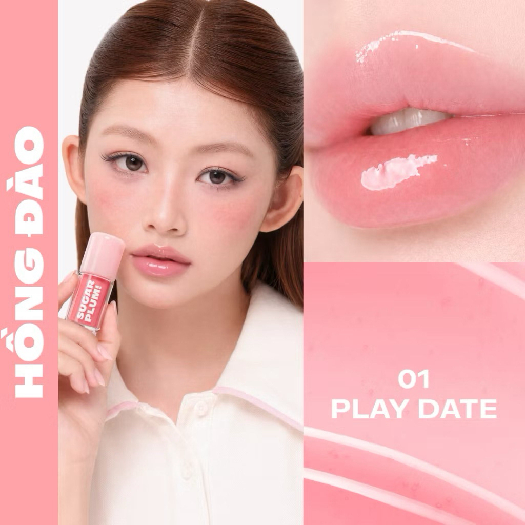 Son Bóng Dưỡng Môi OFELIA SUGARPLUM Delish Lip Oil Mềm Xinh, Màu Trong Trẻo (3.4g)