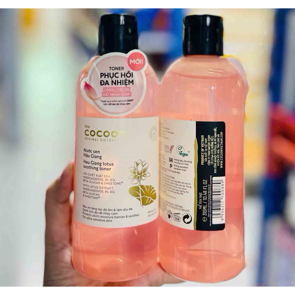 Toner Cocoon Sen Hậu Giang Làm Dịu Phục Hồi Đa Nhiệm Cho Da Rất Nhạy Cảm 310ml