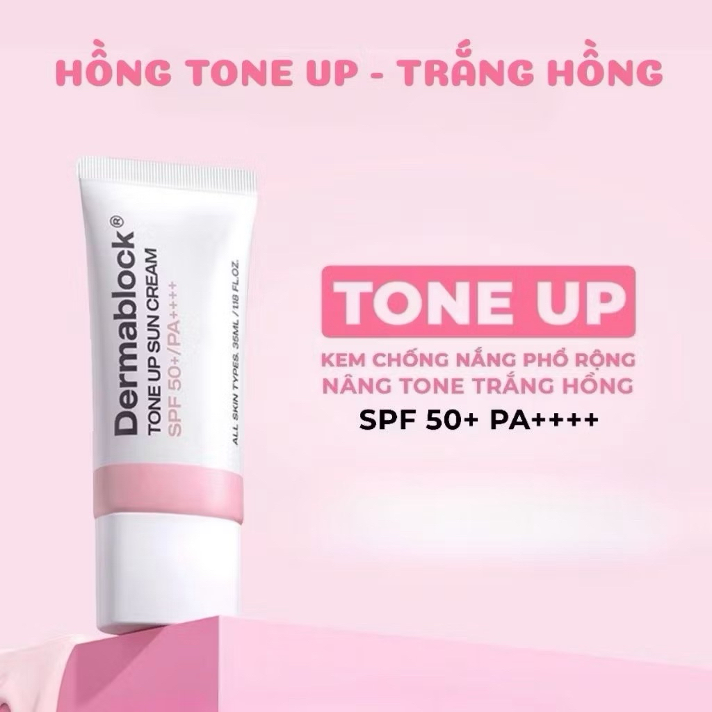 Kem Chống Nắng Dermablock Phổ Rộng SPF50+ PA++++ Giúp Chống Nắng Và Nâng Tone Cho Mọi Loại Da 35ml