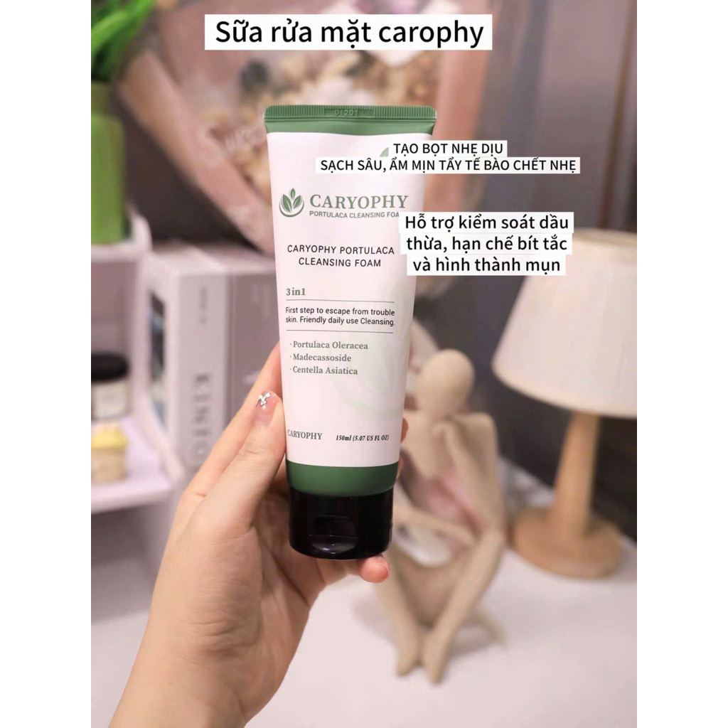 Sữa Rửa Mặt Caryophy Làm Sạch Sâu, Phục Hồi Da Portulaca Cleansing Foam 150ML - Ngăn Ngừa Mụn Giảm Thâm
