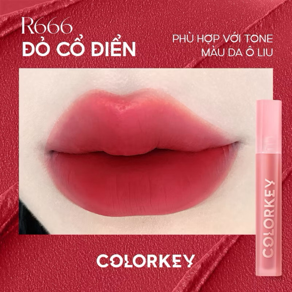 Son Velvet COLORKEY Airy Chất Son Kem Nhung, Mịn Lì, Mềm Mượt Trên Môi 3g