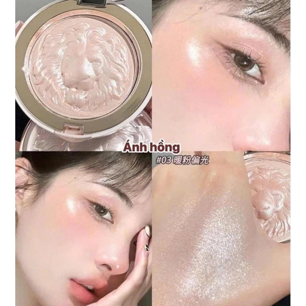 Phấn Bắt Sáng Sư Tử Lion Gloss Powder Highlight mềm mịn sang chỉnh bám phấn lên màu đẹp