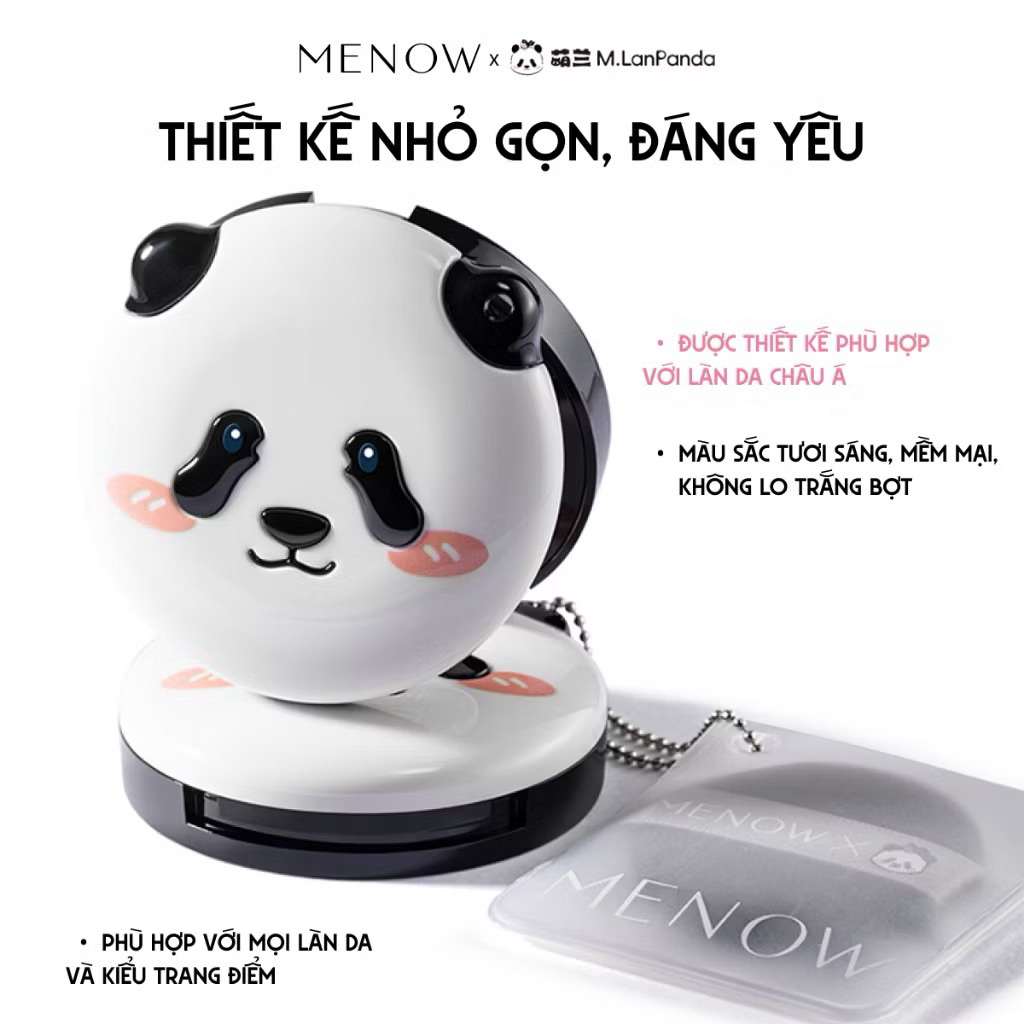 [Mini] Phấn phủ MENOW MENGLAN PANDA màu P01 bản MINI 3.5GR có dây đeo