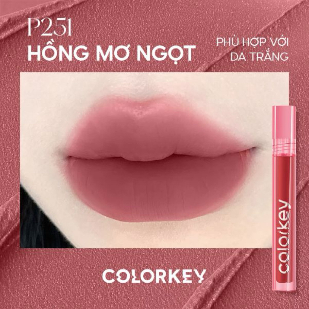 Son Velvet COLORKEY Chất Son Kem Nhung, Mịn Lì, Mềm Mượt Trên Môi 3g