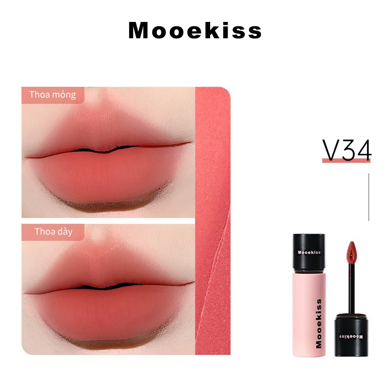 (Nắp đen) Son Kem Nhung Lỳ Mooekiss Velvet Lip Mud mịn môi 3g