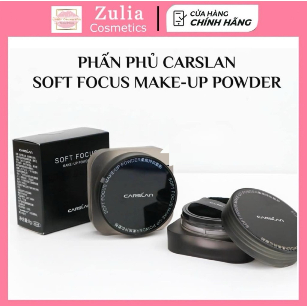 [FULLSIZE] Phấn Phủ Kiềm Dầu CARSLAN Chống Nước Bền Màu Lâu Trôi Suốt 24h Cho Lớp Nền Trang Điểm Tự Nhiên 8g