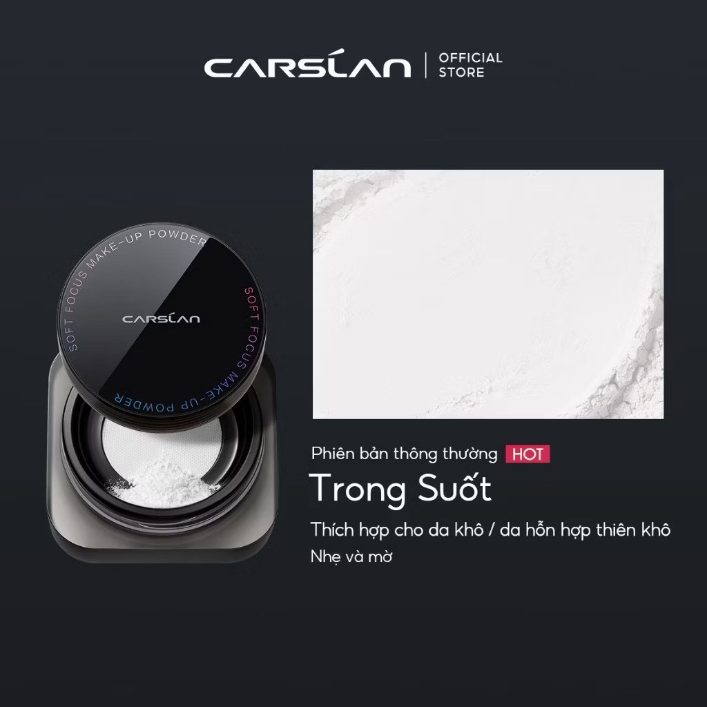 [FULLSIZE] Phấn Phủ Kiềm Dầu CARSLAN Chống Nước Bền Màu Lâu Trôi Suốt 24h Cho Lớp Nền Trang Điểm Tự Nhiên 8g