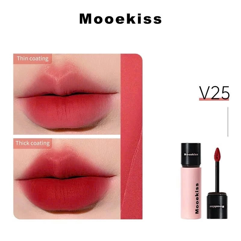 (Nắp đen) Son Kem Nhung Lỳ Mooekiss Velvet Lip Mud mịn môi 3g