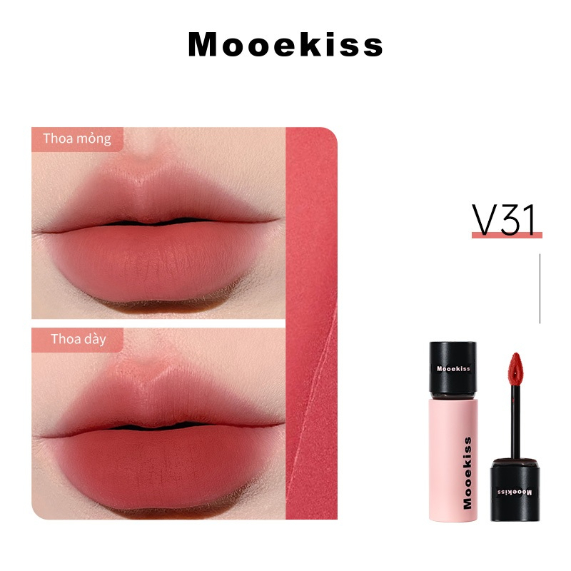 (Nắp đen) Son Kem Nhung Lỳ Mooekiss Velvet Lip Mud mịn môi 3g