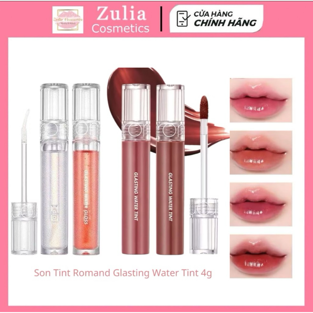 (Màu 1-17) Son Tint Romand Glasting Water Tint 4g Lâu trôi bền màu