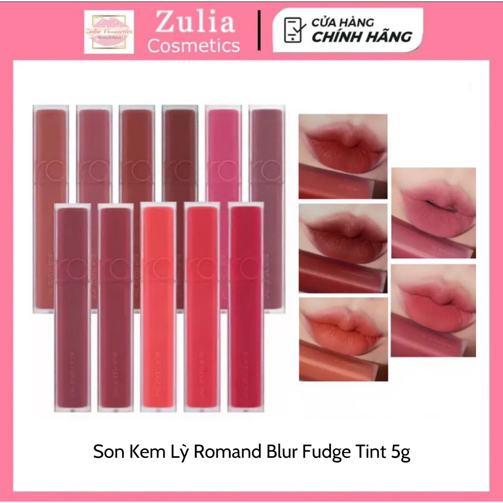 [ FREE SHIP] Son Kem Romand Hàn quốc Blur Fudge Tint Nhung Lỳ